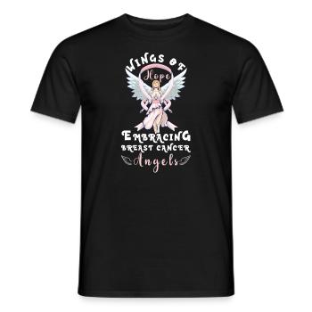Breast cancer Awareness Support Survivors Pink - Men's T-Shirt - black - Front - AI Model Male 178 light (178cm)