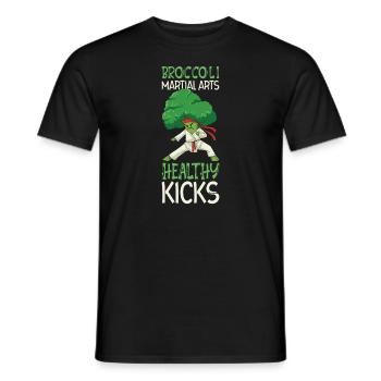 Broccoli Martial Arts Karate MMA Boxing Kicks - Men's T-Shirt - black - Front - AI Model Male 178 light (178cm)