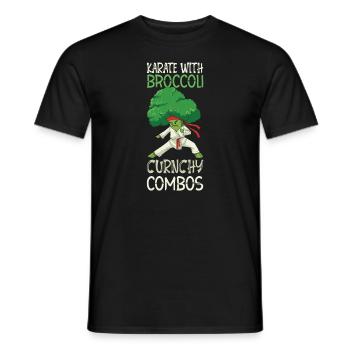 Broccoli Martial Arts Karate MMA Boxing Kicks - Men's T-Shirt - black - Front - AI Model Male 178 light (178cm)