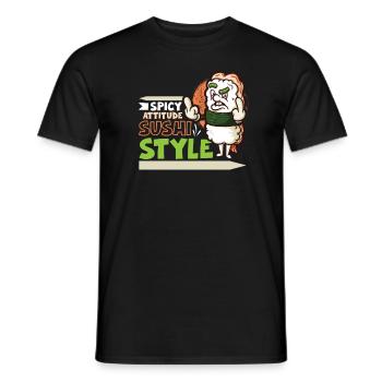 Drôle de sushis malheureux Nourriture japonaise Miso-Malheureux - T-shirt homme - noir - Devant - AI Model Male 178 light (178cm)