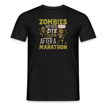 Horror Zombie Runner Half Marathon Running Jogging - Men's T-Shirt - black - Front - AI Model Male 178 light (178cm)