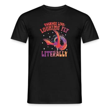 Phoenix Bird Mythical Creatures - Men's T-Shirt - black - Front - AI Model Male 178 light (178cm)