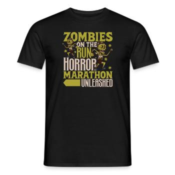Horror Zombie Runner Half Marathon Running Jogging - Men's T-Shirt - black - Front - AI Model Male 178 light (178cm)