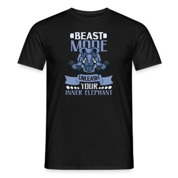 Elephant Bodybuilding Powerlifting Weightlifting - Männer T-Shirt - Schwarz - Vorne - AI Model Male 178 light (178cm)