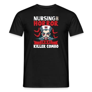 Creepy Nurse Horror Nurse - Men's T-Shirt - black - Front - AI Model Male 178 light (178cm)