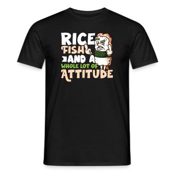 Drôle de sushis malheureux Nourriture japonaise Miso-Malheureux - T-shirt homme - noir - Devant - AI Model Male 178 light (178cm)