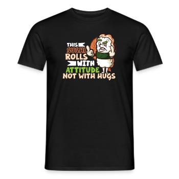 Funny Unhappy Sushi Japanese food Miso-Unhappy - Männer T-Shirt - Schwarz - Vorne - AI Model Male 178 light (178cm)