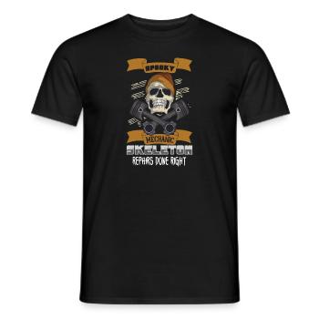Skeleton Mechanic Horreur Garage Funny Bones Spooky - T-shirt homme - noir - Devant - AI Model Male 178 light (178cm)