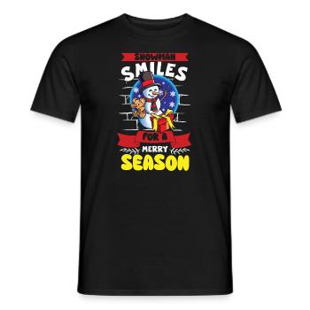 Funny Snowman Season Winter Christmas Snowman Joy - Männer T-Shirt - Schwarz - Vorne - AI Model Male 178 light (178cm)