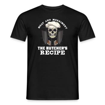 Fleischschneider Metzger Horror Skelett Gore - Männer T-Shirt - Schwarz - Vorne - AI Model Male 178 light (178cm)
