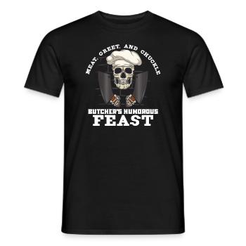 Fleischschneider Metzger Horror Skelett Gore - Männer T-Shirt - Schwarz - Vorne - AI Model Male 178 light (178cm)
