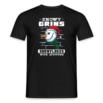 Funny Snowman Season Winter Christmas Snowman Joy - Männer T-Shirt - Schwarz - Vorne - AI Model Male 178 light (178cm)