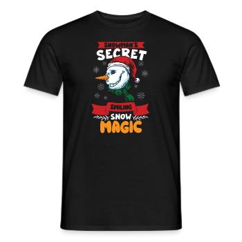 Funny Snowman Season Winter Christmas Snowman Joy - Männer T-Shirt - Schwarz - Vorne - AI Model Male 178 light (178cm)