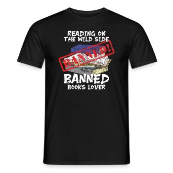 Verbotene Bücher Lesen. Verbotene Bücher Lesen. - Männer T-Shirt - Schwarz - Vorne - AI Model Male 178 light (178cm)