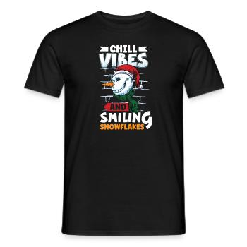 Funny Snowman Season Winter Christmas Snowman Joy - Männer T-Shirt - Schwarz - Vorne - AI Model Male 178 light (178cm)