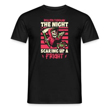 Gruseliger Skating Skeleton Skater Hallowen Horror - Männer T-Shirt - Schwarz - Vorne - AI Model Male 178 light (178cm)