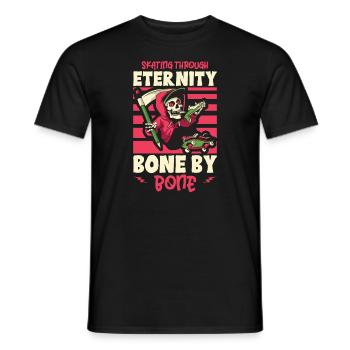 Gruseliger Skating Skeleton Skater Hallowen Horror - Männer T-Shirt - Schwarz - Vorne - AI Model Male 178 light (178cm)