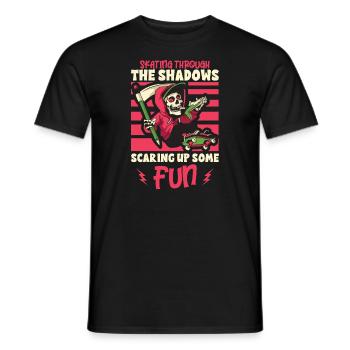 Gruseliger Skating Skeleton Skater Hallowen Horror - Männer T-Shirt - Schwarz - Vorne - AI Model Male 178 light (178cm)
