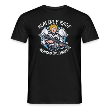 Angry Angel Christianity God Jesus Avenging - Men's T-Shirt - black - Front - AI Model Male 178 light (178cm)
