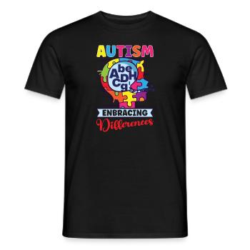 Autism Awareness Autism Disease - Men's T-Shirt - black - Front - AI Model Male 178 light (178cm)