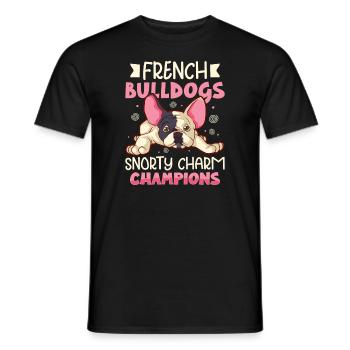 french bulldog english bulldog dog lover bulldog - Männer T-Shirt - Schwarz - Vorne - AI Model Male 178 light (178cm)