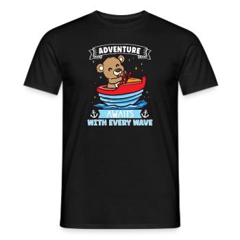 Bateau papa Capitaine Pontoon Sailor Croisière - T-shirt homme - noir - Devant - AI Model Male 178 light (178cm)