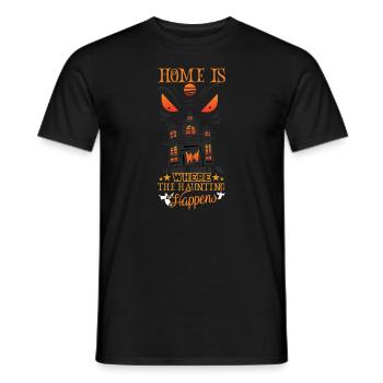 Horror Paranormales Spukhaus Gruseliges Halloween - Männer T-Shirt - Schwarz - Vorne - AI Model Male 178 light (178cm)