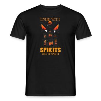 Horror Paranormales Spukhaus Gruseliges Halloween - Männer T-Shirt - Schwarz - Vorne - AI Model Male 178 light (178cm)