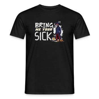 Creepy Halloween horror plague doctor - Men's T-Shirt - black - Front - AI Model Male 178 light (178cm)