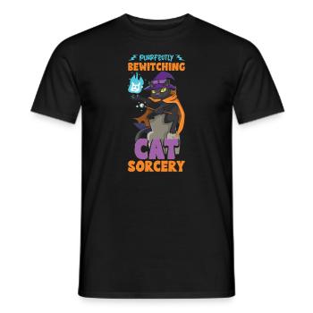 Chat Sorcière Occulte Gothique Noir Satanique - T-shirt homme - noir - Devant - AI Model Male 178 light (178cm)