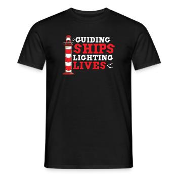 Leuchtturm Meer Nautische Signalturmführung - Männer T-Shirt - Schwarz - Vorne - AI Model Male 178 light (178cm)