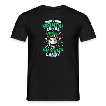 Essential oils for Halloween horror. Essential - Men's T-Shirt - black - Front - AI Model Male 178 light (178cm)