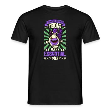 Huiles essentielles pour l’horreur d’Halloween. Essentiel - T-shirt homme - noir - Devant - AI Model Male 178 light (178cm)