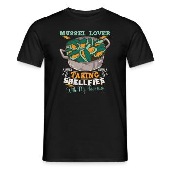 Mussels Seafood Shellfish - Men's T-Shirt - black - Front - AI Model Male 178 light (178cm)