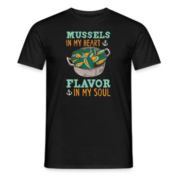 Mussels Seafood Shellfish - Men's T-Shirt - black - Front - AI Model Male 178 light (178cm)
