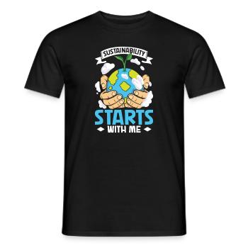 Changement climatique Environnement Jour de la Terre Planète - T-shirt homme - noir - Devant - AI Model Male 178 light (178cm)