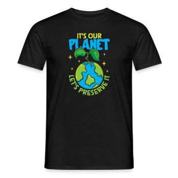 Changement climatique Environnement Jour de la Terre Planète - T-shirt homme - noir - Devant - AI Model Male 178 light (178cm)