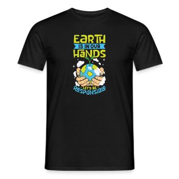 Changement climatique Environnement Jour de la Terre Planète - T-shirt homme - noir - Devant - AI Model Male 178 light (178cm)