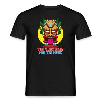 Tiki Mask Hawaiian Decor Luau Party - Men's T-Shirt - black - Front - AI Model Male 178 light (178cm)