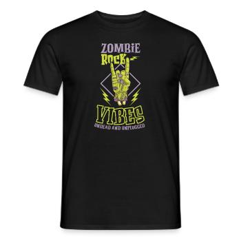 Zombie Rock'n Roll Horror Rock Headbanging Rock - Men's T-Shirt - black - Front - AI Model Male 178 light (178cm)