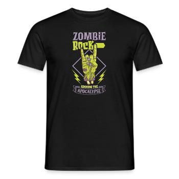 Zombie Rock'n Roll Horror Rock Headbanging Rock - Men's T-Shirt - black - Front - AI Model Male 178 light (178cm)