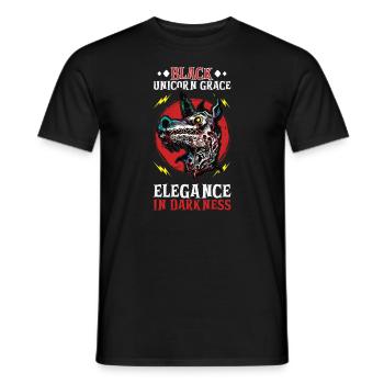 Licorne noire Licorne d’horreur Licorne de minuit - T-shirt homme - noir - Devant - AI Model Male 178 light (178cm)
