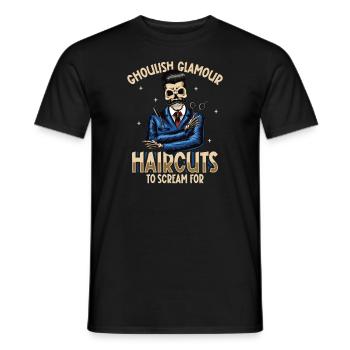Horreur Spooky Coiffeur Coiffeur Cheveux - T-shirt homme - noir - Devant - AI Model Male 178 light (178cm)