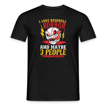 Horror Baseball Creepy Baseball Spooky - Men's T-Shirt - black - Front - AI Model Male 178 light (178cm)