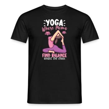 Yoga Mom Life Yoga Practice Maternity - Men's T-Shirt - black - Front - AI Model Male 178 light (178cm)