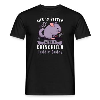 Chinchilla Propriétaire Chinchilla Enthusiast - T-shirt homme - noir - Devant - AI Model Male 178 light (178cm)