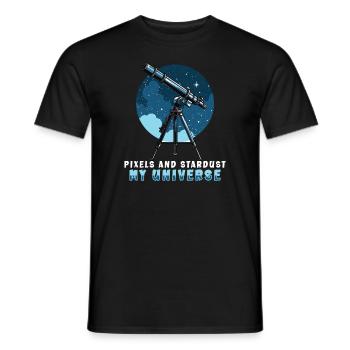 Astrophotography Astronomy Space Camera - Men's T-Shirt - black - Front - AI Model Male 178 light (178cm)