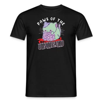 Zombie Cat Undead Kitty Horror Meow Creepy - Men's T-Shirt - black - Front - AI Model Male 178 light (178cm)