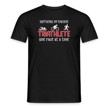 Triathlon Swim Bike Run Triathlete Sport Gift - Men's T-Shirt - black - Front - AI Model Male 178 light (178cm)