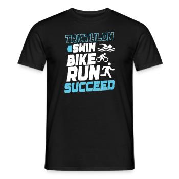Triathlon Swim Bike Run Triathlete Sport Gift - Men's T-Shirt - black - Front - AI Model Male 178 light (178cm)